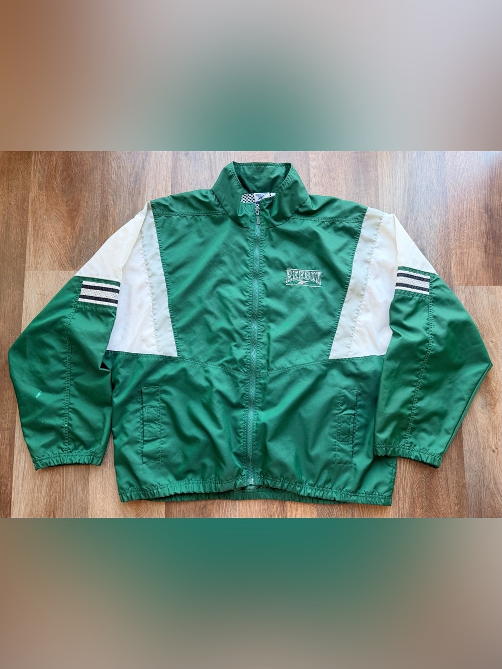 VINTAGE REEBOK | 90s Colorblock Windbreaker Jacket | Y2K Streetwear Retro Nylon